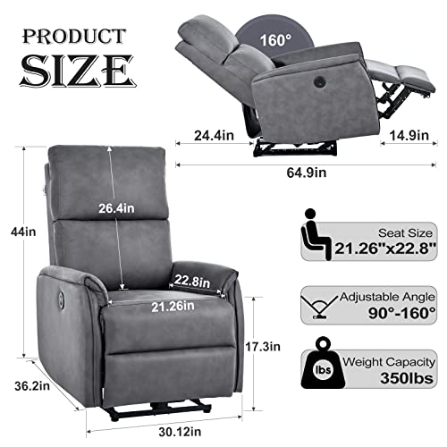Electric Recliner Chairs, Small Power Recliner Chair On Clearance, Living Room Single Sofa Seat Chair, Home Theater Seating With Usb Port, Thick Back Cushion, Ergonomic Lounge Chair For Small Spaces #TOP1