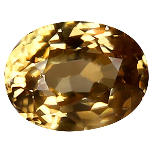Zircon brun miel naturel de 1,82 ct pierre précieuse ovale 8x6 mm en vrac