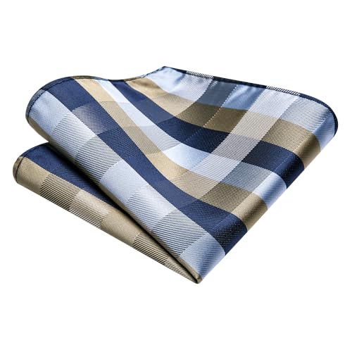 Image of Hi-Tie 3 Pcs Gift Box Mens Tie Set Necktie with Pocket Square Cufflinks Lapel Pin Silk Neck Tie Collection