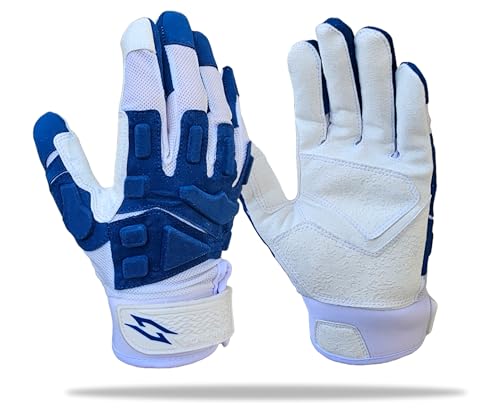 Stealth Football Lineman Gloves White, Battle College Lineman, Be a Villain Not a Joker with Padded Protection, Youth & Kids, Men & Boys, Small to XXL Sizes