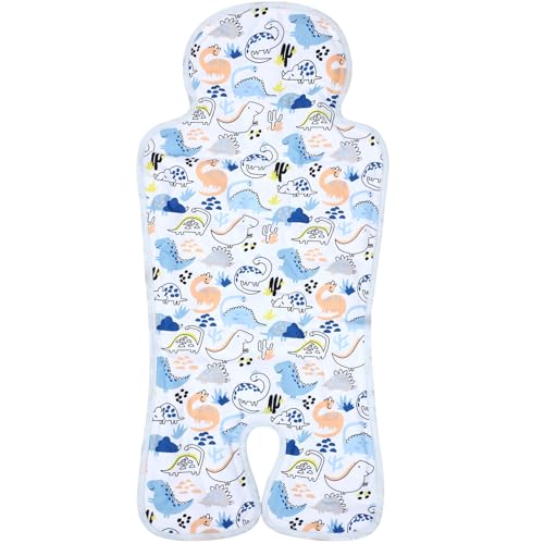 Image of Pinkunn Gel Car Seat Baby Cooling Pad for Summer Breathable Stroller Cooler Pad Multifunctional Carseat Cooling Mat for Baby Child Dining Chair Safety Seat Stroller(Blue,Dinosaur)