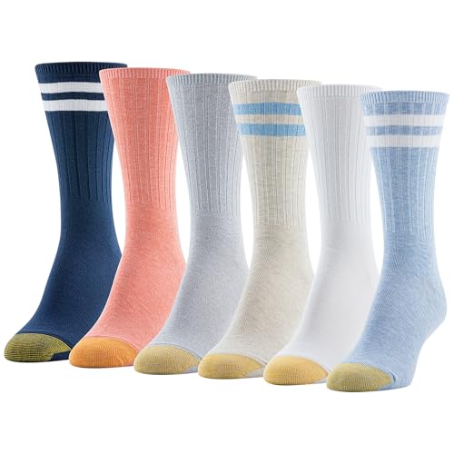 Image of GOLDTOE Womens Casual Texture Crew Socks, Multipairs