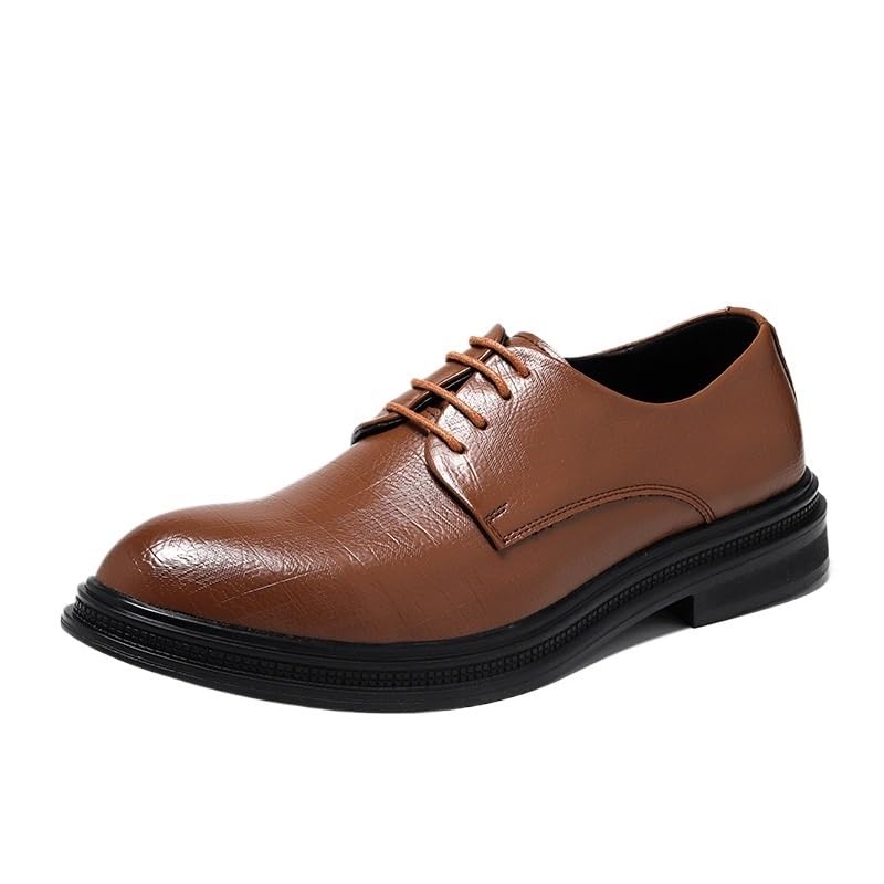 Men's Classic Pointed Toe Oxford Shoes Formal Breathable Comfortable Business Lace-Up Dress Derby Softsole Shoes