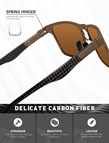 Image of ANYLUV Mens Sunglasses Polarized Upgraded Carbon Fiber Temple Sun Glasses Fashion Driving with UV Protection