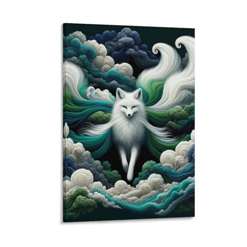 Impression sur toile renard de qualité supérieure déco murale salon 30x45cm