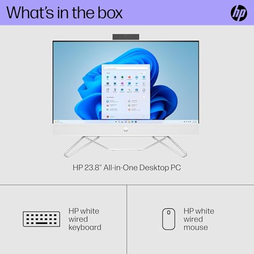Image of HP All-in-One 24-CB100 All-in-One Desktop 2024 New, Intel i5-1235U 10-Core, 23.8 inch FHD IPS Touchscreen Display, Intel UHD Graphics, Wi-Fi, 24GB DDR4 2TB M.2 SSD, Win11 Home