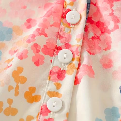 Image of Gufrina Women's Blush Pink Abstract Printed Western Top with Mandarin Collar, Half Button Placket and Relaxed Fit Sleeves