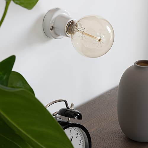 Portalampadina da incasso in ceramica E27 in