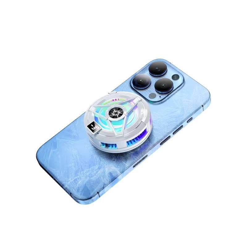 Image of Phone Cooler with AI Cooling Mode, RGB Lighting, Real-Time Temperature and Power Display, Strong Magnet and Clip Mount, Ultra-Quiet Fan (SL17)
