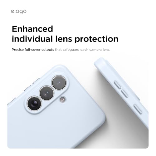 Image of elago Premium Magnetic Silicone Case for Galaxy S26 Plus Light Blue | Compatible with MagSafe Accessories, Protective Cover, Shockproof, Slim, Anti-Scratch Soft Microfiber Lining (Light Blue)