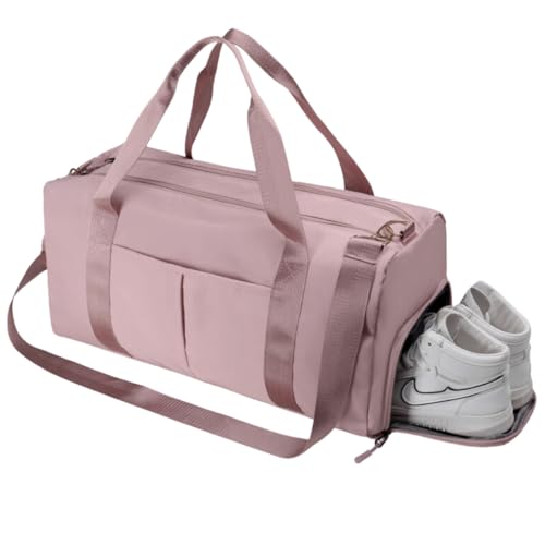 Bolsa transversal Mala de Academia Bolsa esportiva de viagem, ideal Para Banhos De Piscina, Bolsa de ginástica impermeável, praia, natação, ioga, esportes (Rosa Antigo)