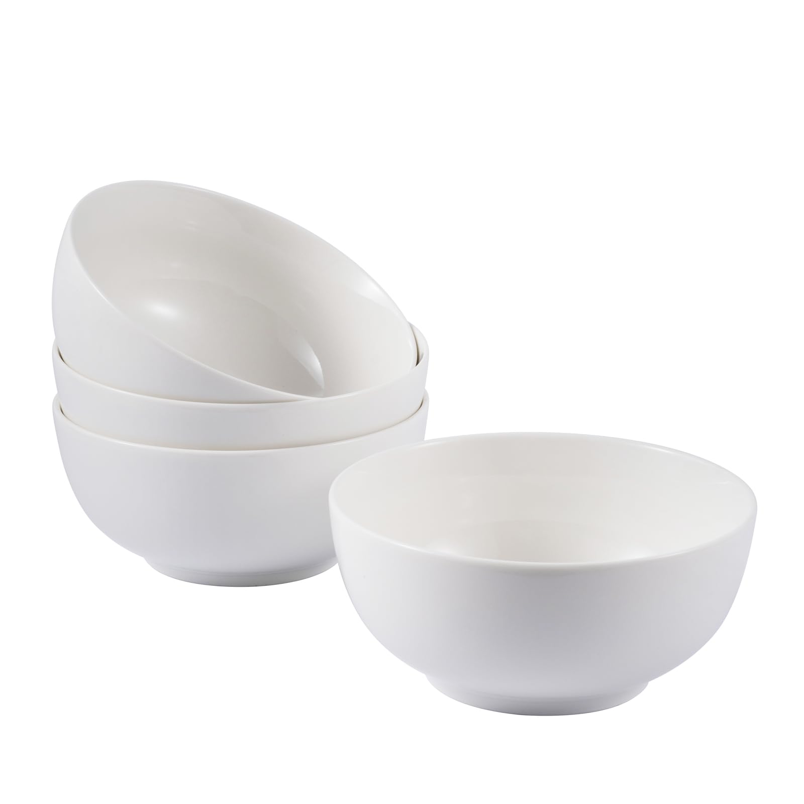 Winlauyet Set of 4 Cereal Ceramic Bowl 650 ml - Large Stoneware Versatile Bowls for Ice Cream, Desserts, Snacks, Salad, Ramen, Easy to Clean in the Dishwasher – Stackable Space Saving