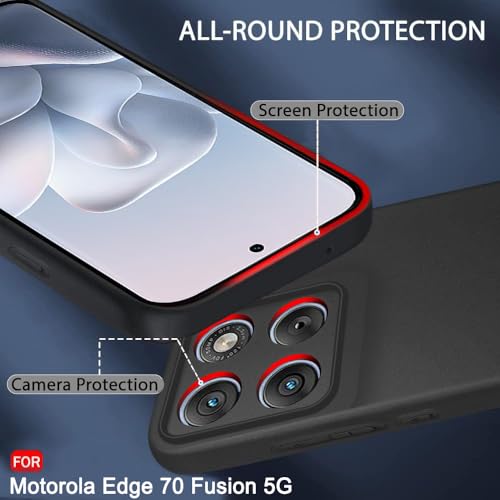 Image of TheGiftKart Sleek Back Cover Case for Motorola Moto Edge 70 Fusion 5G | Slim Fit Protective Design | Ultra Matte Finish | Camera Protection Bump | Soft Back Cover Case (Silicone, Black)