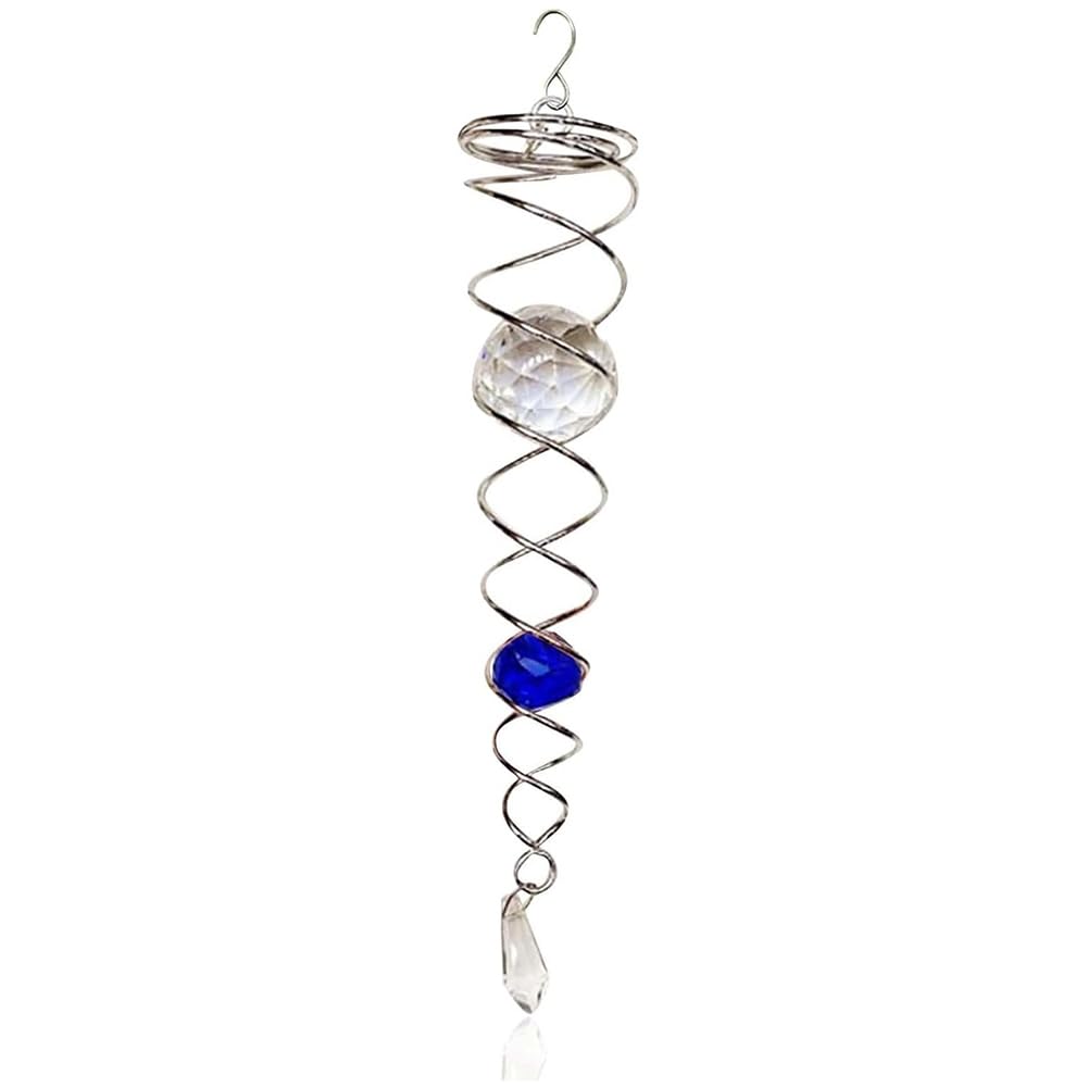 Grimmstr Gazing Spiral Tail Wind Spinner Stabilizer, Decorative Spiral, Spiral Wind Spinner, Blue