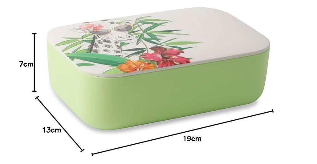 BIOZOYG 24x PLA Brotdose Giraffe Lunch-Box mit Deckel lebensmittelecht I Frühstücksdose für Erwachsene spülmaschinengeeignet I nachhaltige Pausenbox für Kinder I Vesperdose 18,8 x 12,5 x 6.3 cm