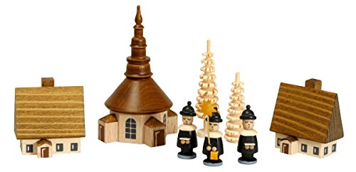 Chanteurs de Carol de Seiffen pour crèche et maquette en bois