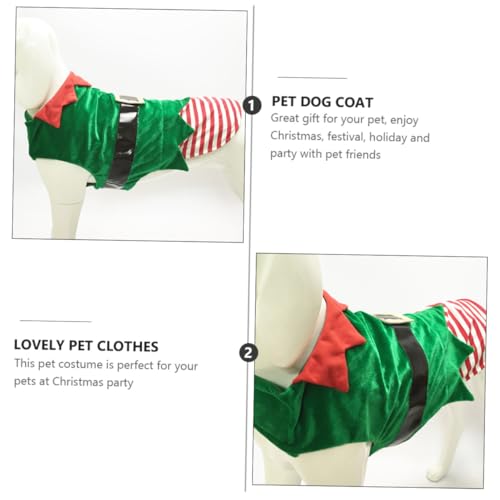Disfraz navideño para perro tipo elfo verde XL miniatura 4