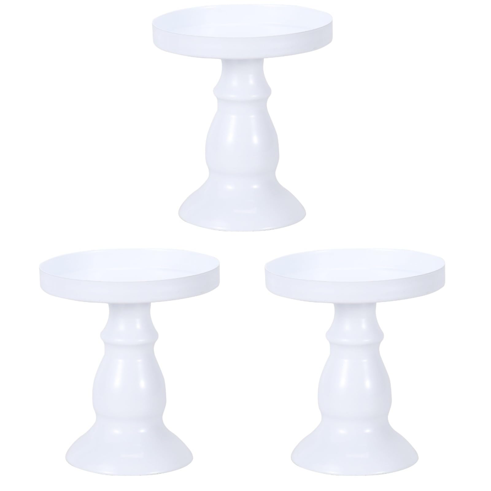 Abaodam 3 Pcs White Metal Cake Stands for Dessert Table Vintage Cake Stand Cake Holder Stand Cupcake Food Trays Lift Pastry