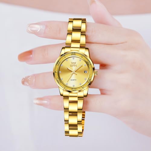 Image of OPK Wacthes for Women Bracelet Dress Easy to Read Stainless Steel Ladies Watches for Female Small Watch Waterproof Luminous Date
