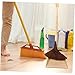 Healifty 1set Broom and Dustpan Set - Wooden Long Handle Heavy Duty Dustpan Broom Standing Broomstick Dust Pan Floor Cleaning Tools for Kitchen Garage Home