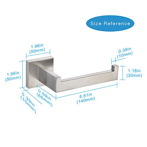 Tastos Toilet Paper Holder Brushed Nickel, Toilet Tissue Roll Holders Dispenser And Hangers Wall Mounted For Bathroom & Kitchen, Stainless Steel Modern Square Style (Silver) #TOP6
