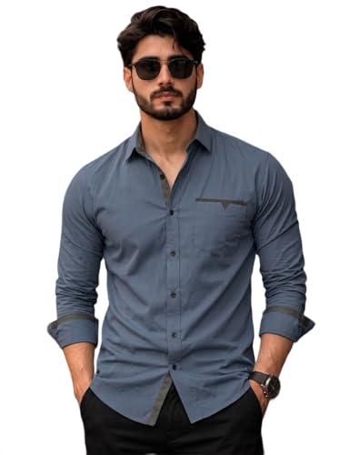 Image of Amazon Brand - INKAST Cotton Shirt for Men | Regular Fit Full Sleeve Casual Shirt | Stylish Formal Office Wear Shirts for Men | Soft Comfortable Breathable Cotton Fabric | Fashionable Office Wear
