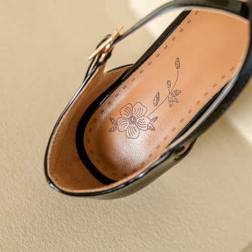 Women's Elegant Platform Square Closed Toe Mary Jane Adjustable Buckles Cross Strap D'Orsay Chunky Mid Heels Classic Work Dress Sweet Shoes Party Shopping Dating Daily Wear Pumps4