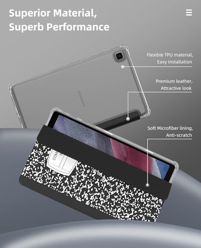 Image of MoKo Case Fits Samsung Galaxy Tab A7 Lite 8.7 inch 2021, Notebook Black | Slim Lightweight Smart Case Trifold Stand Case with Soft TPU Translucent Frosted Back Shell for Galaxy Tab A7 Lite