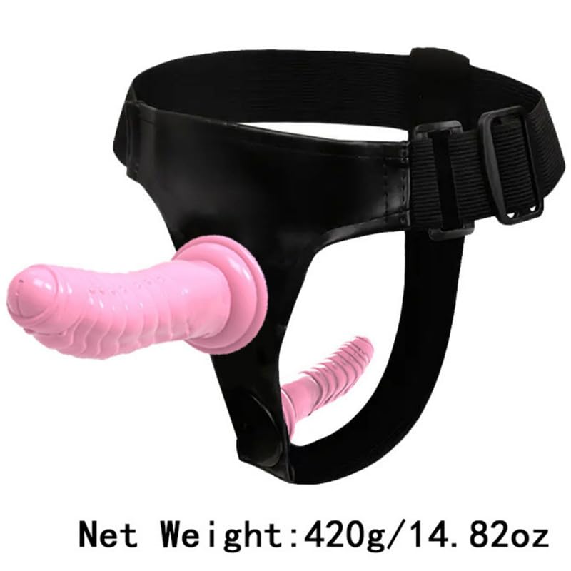 Ceinture Sportive D'EntraîNement RéGlable FéMinine De Nouveauté avec Tige en Silicone à Double TêTe, Appareil Sexuel IntéRieur, Confortable à Porter, Cadeau De Couple (Rose)