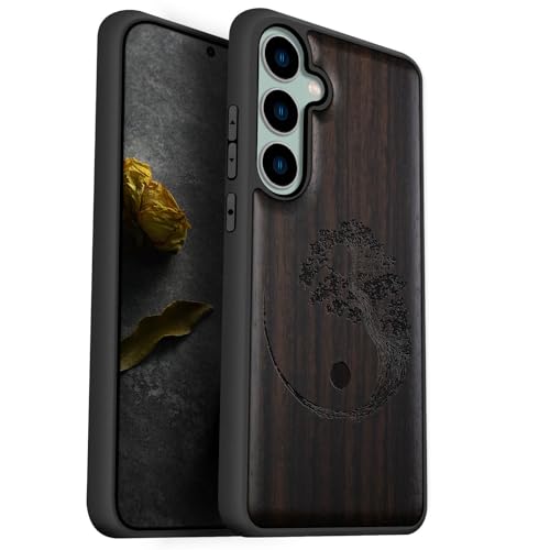 Coque Samsung S23 FE en bois précieux gravé Bonsaï style japonais