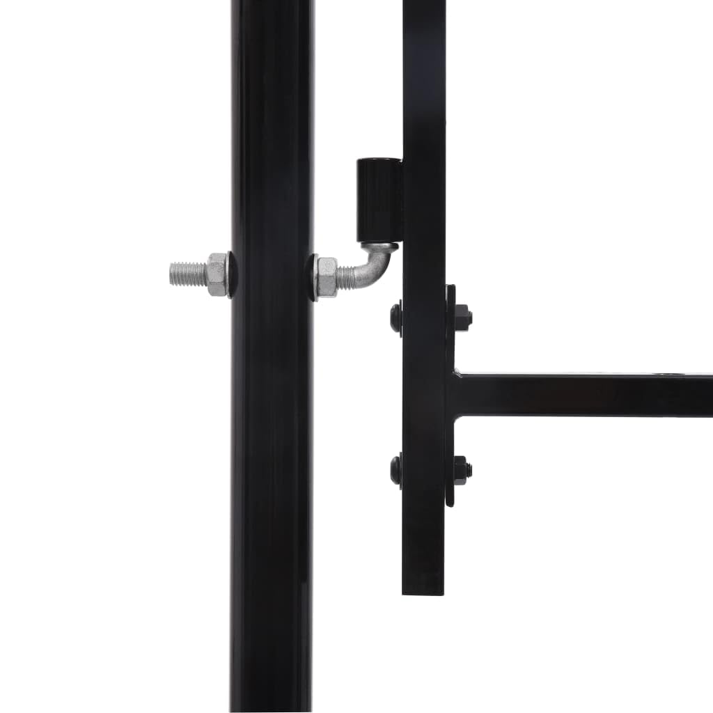 Homgoday Cancello da Giardino in Acciaio 1,75x4 m Nero, Arredo Cancello per Giardino, Cancello per Recinzione da Esterno, Porta Staccionata Pedonale Barriera per Cortilev
