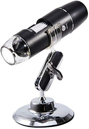 DecentGadget Wireless Digital Microscope, Wifi Microscope Mini Handheld 50x-1000x Magnification Endoscope with Metal Stand USB Camera with HD 1080P 2MP 8 LED Lights for Android/IOS Smartphone Tablet