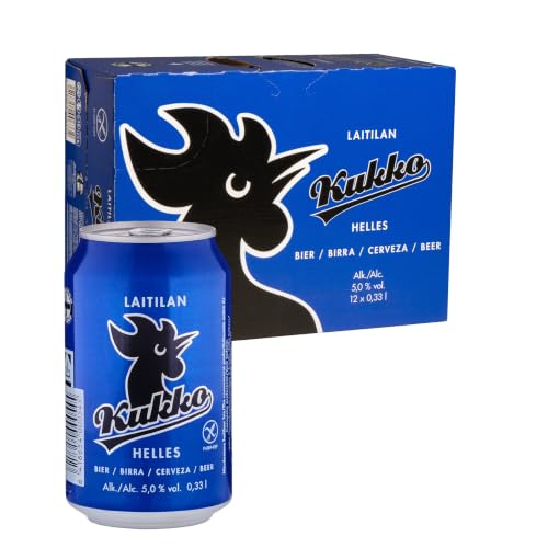 Kukko Glutenfreies Helles Bier Premium Finnisches Craft-Bier mit süffigem und weichem Geschmack für anspruchsvolle Genießer 24 x 0 33 L Dosen 6 Dosenpfand