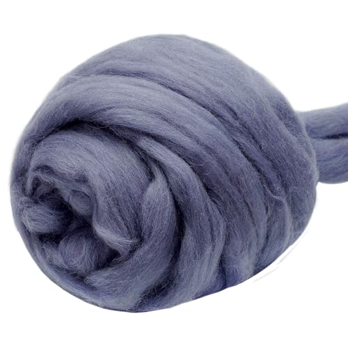 3.53oz Wool Roving, Fiber Roving Wool Top, Pure Wools, Chunky Yarn, Spinning Wool Roving for Needle Felting Wet Felting DIY Hand Spinning (Dark Purple)