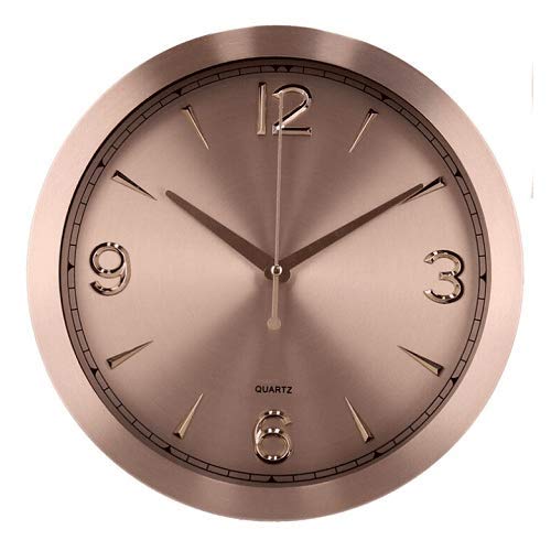 CABLEPELADO - Reloj de Pared - Mecanismo Cuarzo - Decorativo - Oficina - hogar - Cocina - medidor Tiempo - silencioso - 30 cm - Cobre