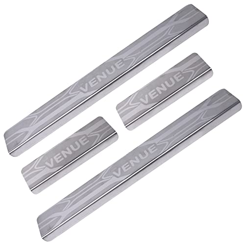 Image of Galio Car Footsteps Scuff Plate Sill Guard Stainless Steel (After-Market) Compatible with Venue ((2019-2021))