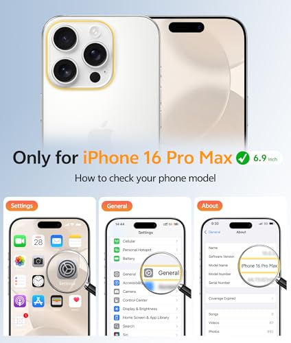 Image of FNTCASE for iPhone 16 Pro Max Case: [Compatible with Magsafe] Translucent Matte Cases with [Full Camera Protection] [Screen Protector] Military Grade Shockproof Protective Phone Cover - Off White