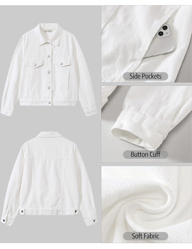 luvamia Denim Jackets for Women Trendy Casual Button Down Relaxed Fit Western Trucker Distressed Jean Jacket with Pocket4