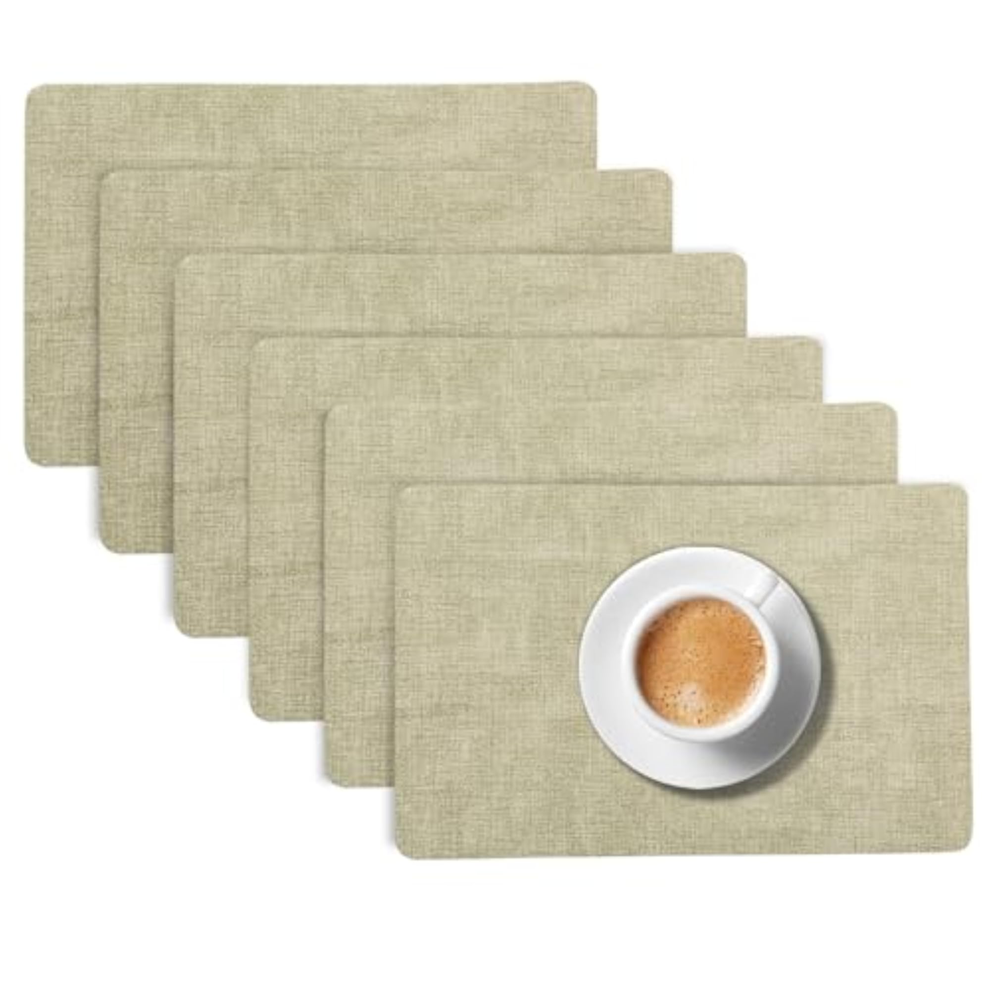 Faux Leather Placemats Set of 6, Modern Weaves