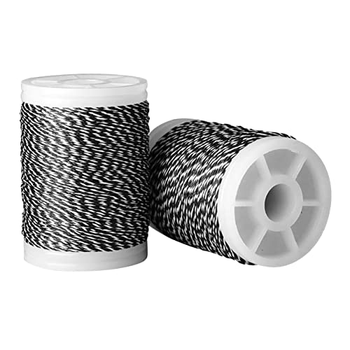 THREE ARCHERS Archery Bow String serving Thread (Black & White), Black / White - Image 2