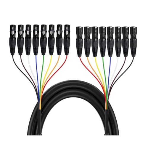 Câble audio 8 canaux 2m XLR mâle vers femelle pour microphone et scène