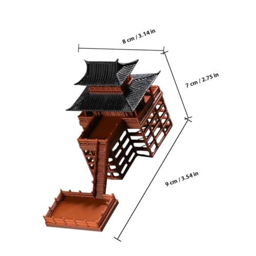 Modèle de bâtiment sur pilotis miniature en plastique pour décor de micro paysage