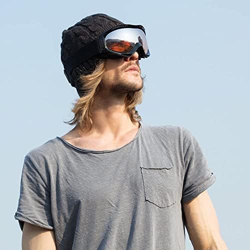 Image of OutdoorMaster OTG Ski Goggles - Over Glasses Ski / Snowboard Goggles for Men, Women & Youth - 100% UV Protection (Black Frame + VLT 24% Orange Lens with REVO Silver)