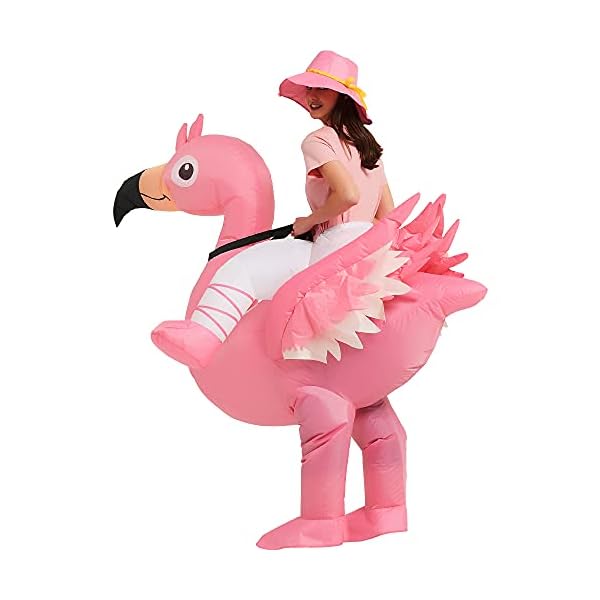 One casa inflatable flamingo costume riding on flamingo air blow up funny fancy dress party halloween costume for adult - image 6
