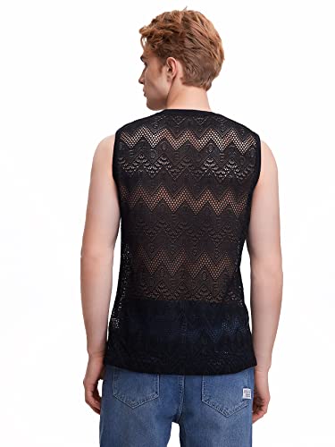 Verdusa Mens See Through Vest Mesh Tank Top Undershirt Sleeveless Muscle Shirts2