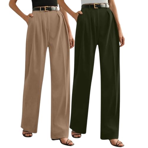 Image of GRECIILOOKS Trousers for Woman | Womens High Rise High Waist Flared Korean Style | Formal Pant for Women Office Wear| Track Pants for Womans Elegant for College & Events (Available in Plus Size)