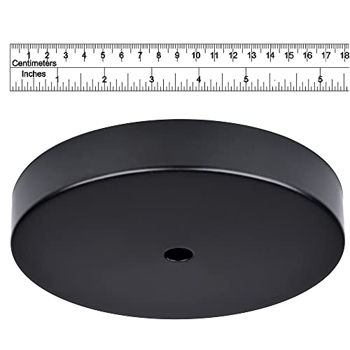 Arturesthome Modern Rewind Ceiling Canopy Kit, Single Hole Ceiling Plate for Pendant Lights or Chandelier Fixture - Black 18cm - Thumbnail 4