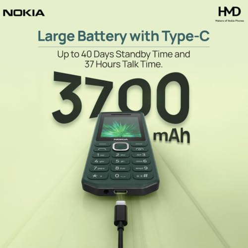 Nokia 300 Charge 2G Keypad Phone, 3700mAh, Green - Image 4