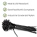 500x Black Zip Ties | Self-Locking Cable Ties | 4