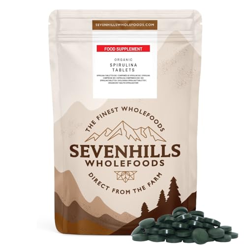 Sevenhills Organic Spirulina Tablets 500mg, 1000 Pack